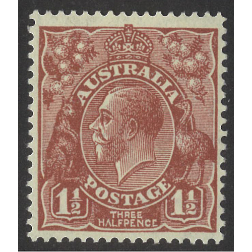 Australia KGV CofA WMK 1½d Stamp Red-Brown SG126 BW94 MUH #AU56