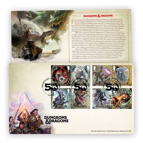 Great Britain 2024 DUNGEONS & DRAGONS 50th Anniv. Roleplay Game Set FDC