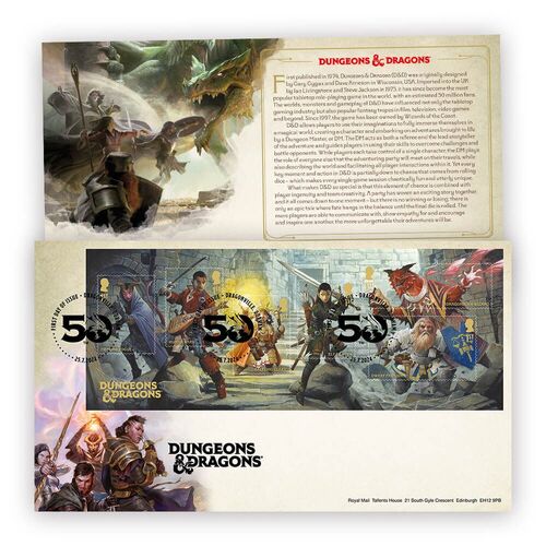 Great Britain 2024 DUNGEONS & DRAGONS 50th Anniv. Roleplay Game Mini Sheet FDC