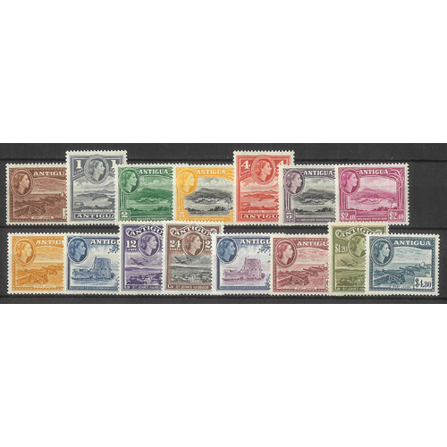 Antigua 1953-56 QEII Pictorials Set/15 Stamps to $4.80 SG120a/34 MUH #W2