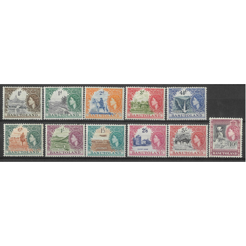 Basutoland 1954 QEII Pictorial Set/11 Stamps to 10/- SG43/53 MUH #W2