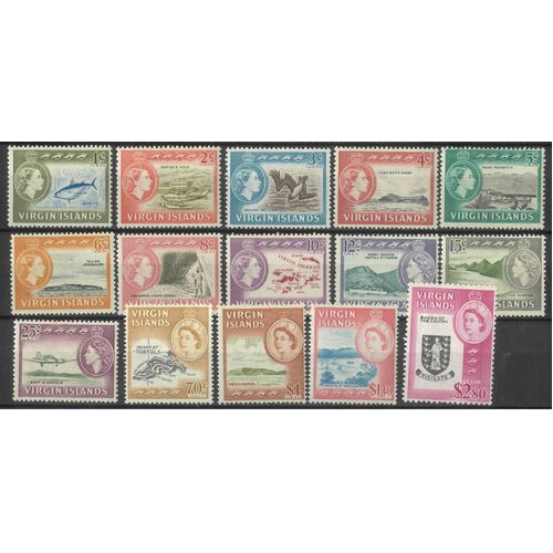 British Virgin Islands 1964 QEII Pictorials Set/15 Stamps SG178/92 MUH #W2