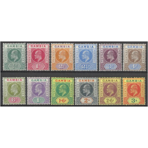 Gambia 1902-05 KEVII Crown CA WMK (2½d Multi Crown WMK) Set/15 Stamps MLH #W2