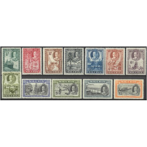 Nigeria 1936 KGV Pictorials Set/12 Stamps to £1 SG34/45 Most MLH #W2