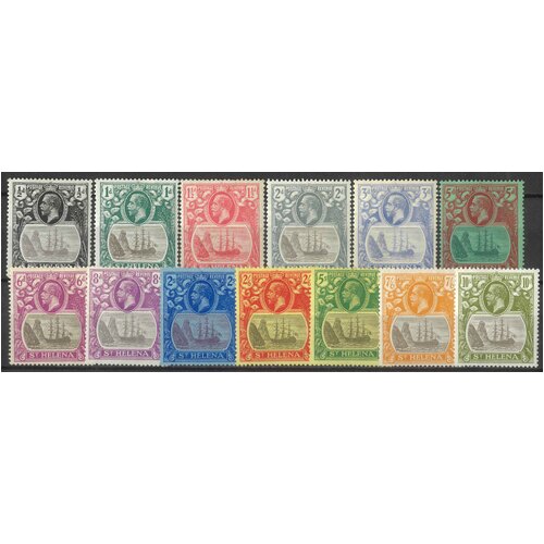 St. Helena 1922-37 KGV/Badge Set/13 Stamps to 10/- SG97/112 Most MLH #W2