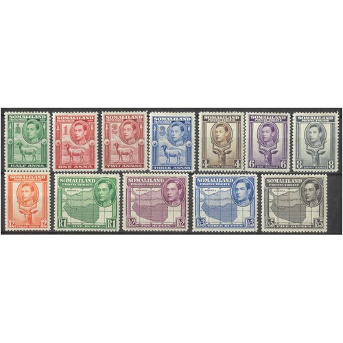 Somaliland 1938 KGVI (Portrait to Left) Set/12 Stamps SG93/104 MLH #W2