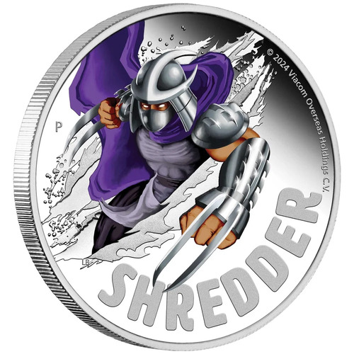 Teenage Mutant Ninja Turtles - Shredder 2024 1oz Silver Proof Tuvalu $1 Coloured Coin