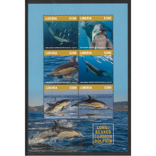 Liberia 2019 Dolphins Sheetlet of 6 Stamps Scott 3320 MUH #36-19