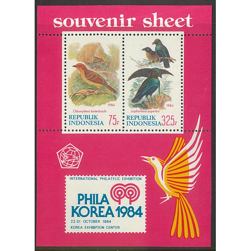 Indonesia 1984 Philakorea Bird Mini Sheet Scott 1245a MUH #36-21