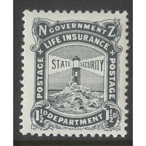 New Zealand 1917 Government Life 1½d Stamp Black SG L26 Mint Unhinged 35-2