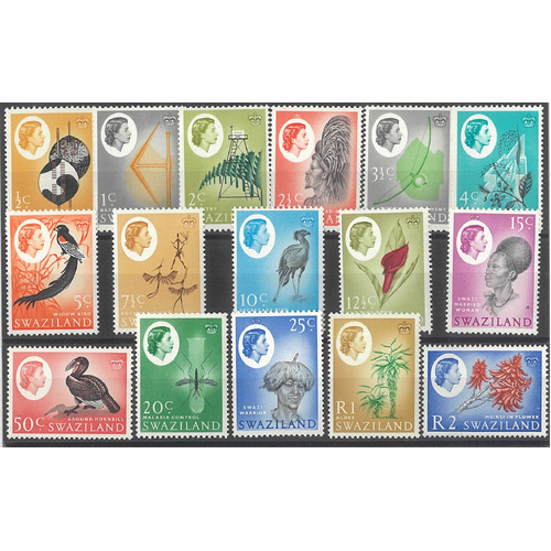 Swaziland 1962 Pictorial set of 16 Stamps SG90/105 Mint Unhinged 35-5