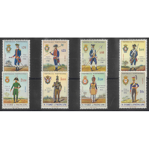 St Thomas & Prince Isl 1965 Military Uniforms Set/8 Stamps Scott 384/91 MUH 35-5