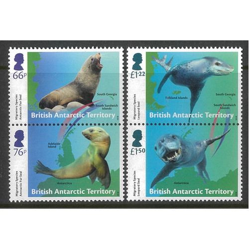 British Antarctic Territory 2018 Migratory Seals Set/4 Stamps SG766/69 MUH 35-21