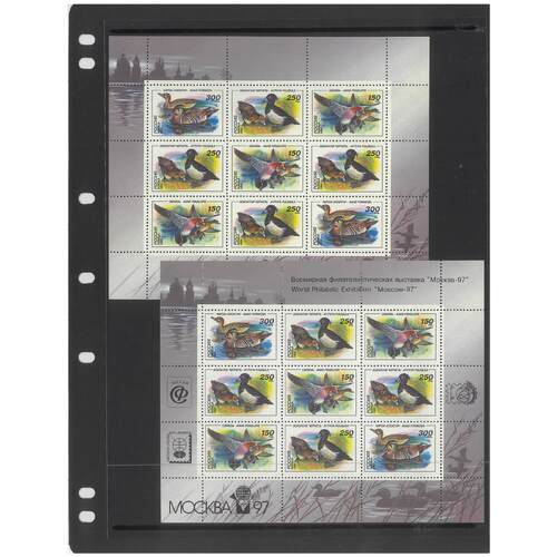 Russia 1994 Ducks Sheetlet/9 Stamps plus with marginal inscription MUH 7-12