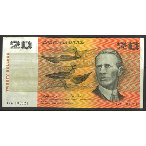 Australia 1979 $20 Banknote Knight/Stone Gothic S/N R407aF XVA First Prefix gF #20-34