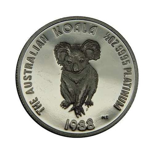 Australia 1988 Koala $50 Dollars 1/2oz Platinum Proof Coin