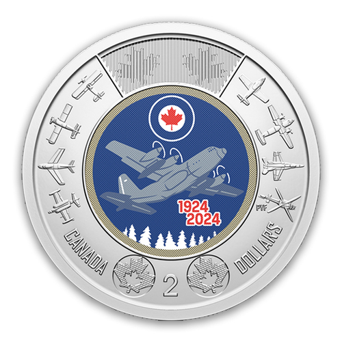 Canada 2024 100th Anniv. of the Royal Canadian Air Force Coloured $2 Coin UNC