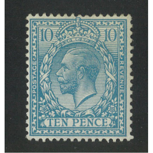 Great Britain 1913 KGV 10d Turquoise-Blue Stamp Inverted WMK SG394wi Very Scarce MUH 3-1