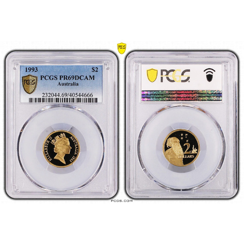 Australia 1993 $2 Proof Coin PCGS PR69DCAM Grading