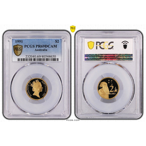 Australia 1991 $2 Proof Coin PCGS PR69DCAM Grading