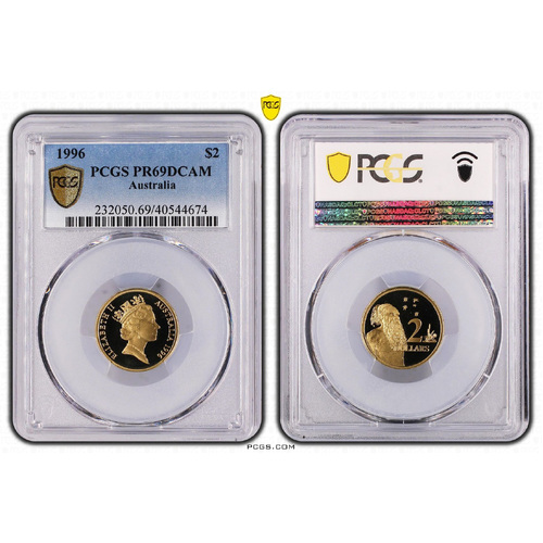 Australia 1996 $2 Proof Coin PCGS PR69DCAM Grading