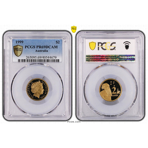 Australia 1999 $2 Proof Coin PCGS PR69DCAM Grading