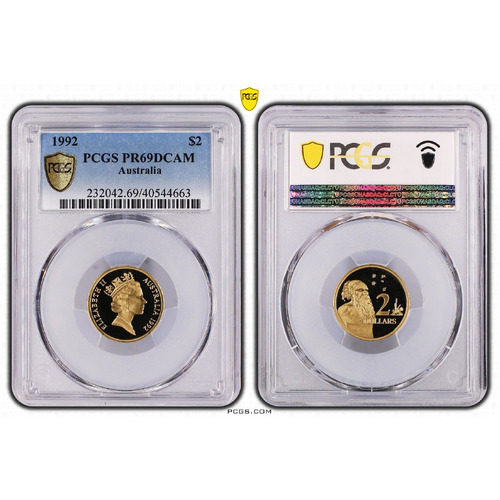 Australia 1992 $2 Proof Coin PCGS PR69DCAM Grading