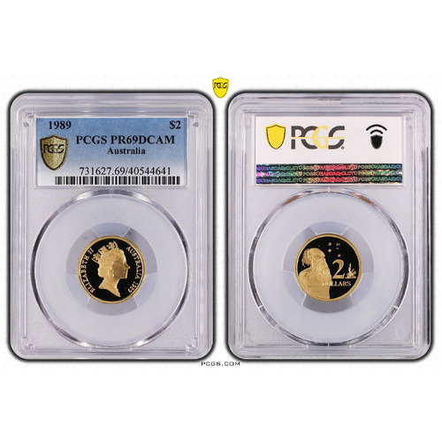 Australia 1989 $2 Proof Coin PCGS PR69DCAM Grading