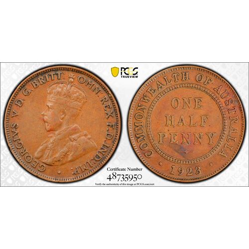 Australia 1923 Half Penny PCGS XF40