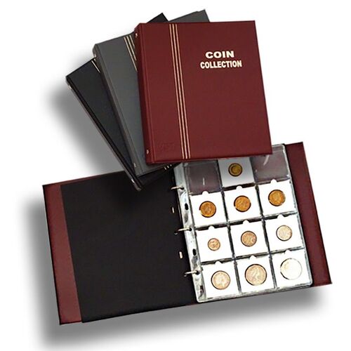 Ascot 2x2s (50x50mm) Coin Holder Binder/Album with 10 Pages 3-Ring Hold 120