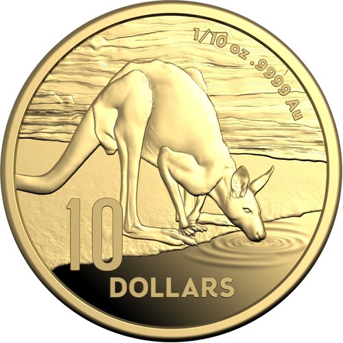 Australia 2024 Kangaroo Series $10 1/10 0z Fine Gold Proof Coin