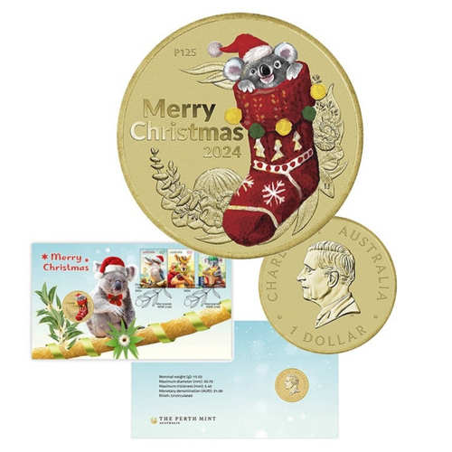 Australia 2024 Christmas $1 Stamp & Coin Cover PNC