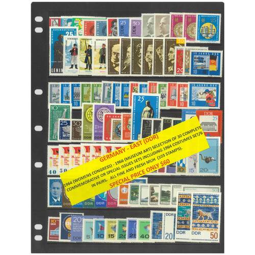 Germany East 1964-66 Selection of 30 Commemorative Sets 103 Stamps MUH #281