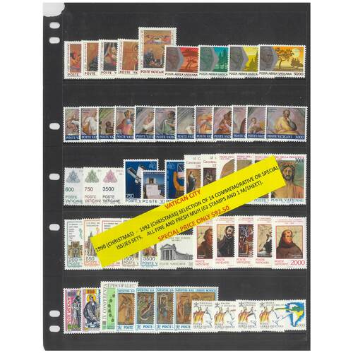 Vatican 1990-92 Selection of 14 Commemorative Sets 63 Stamps & 1 Mini Sheet MUH #416