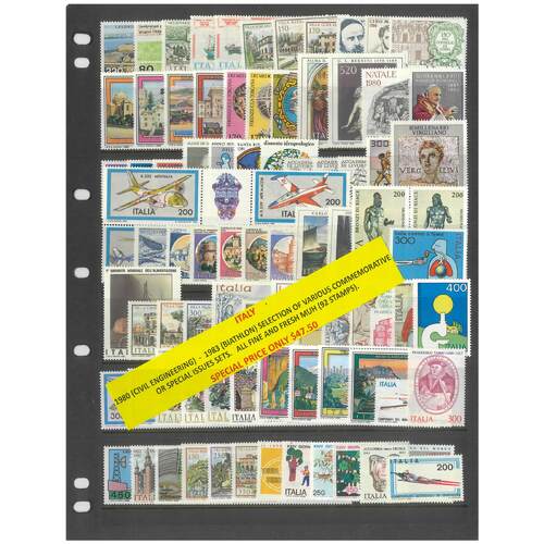 Italy 1980-83 Selection of Various Commemorative Sets 92 Stamps MUH #417