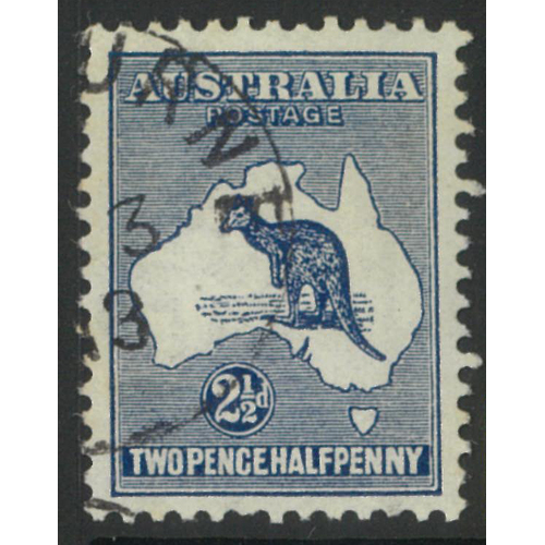 Australia Kangaroo Stamp 1st WMK 2½d Indigo SG4 CTO with gum #AU49