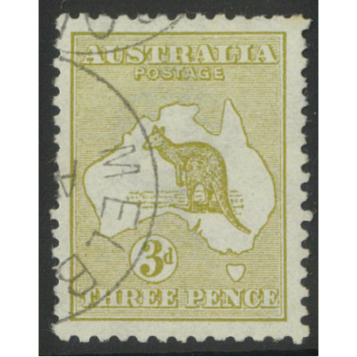 Australia Kangaroo Stamp 1st WMK 3d Olive Die II SG 5e CTO #AU49