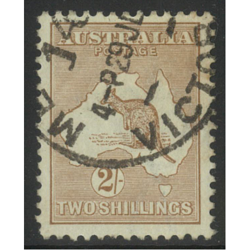 Australia Kangaroo Stamp 2nd WMK 2/- Brown SG 29 Fine Used #AU49