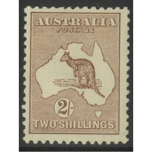 Australia Kangaroo Stamp 3rd WMK 2/- Brown SG 41 Mint Lightly Hinged #AU49