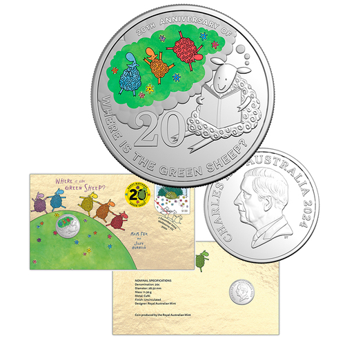 Australia 2024 Where is the Green Sheep 20c Postal Numismatic Cover (PNC)