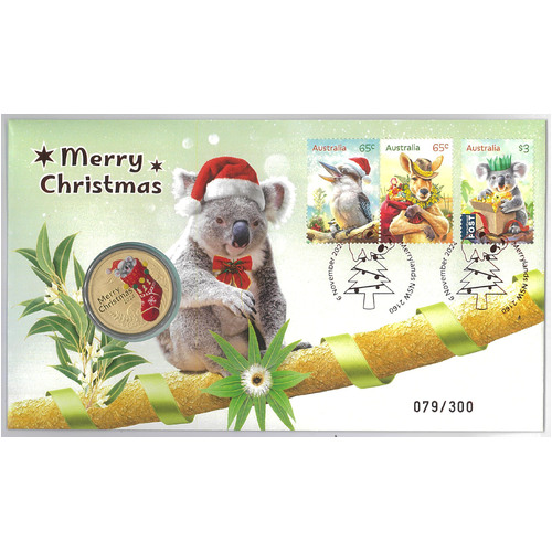 Australia Post 2024 Impressions Merry Christmas Stamps & $1 Coin PNC