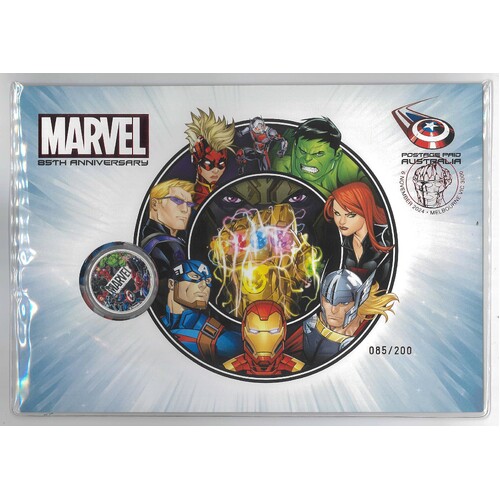 Australia Post 2024 Impressions Marvel 85th Anniversary 50c Coloured Silver Proof Coin PNC