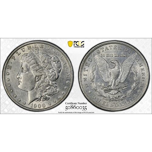 USA 1900 $1 New Orleans Over Carson City Mintmark Morgan Dollar PCGS AU50