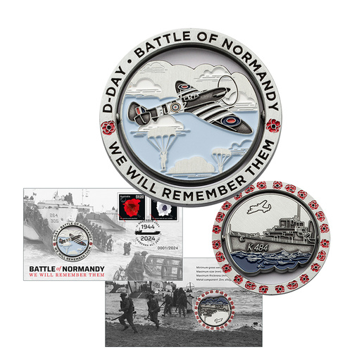 Australia 2024 Battle of Normandy Medallion Cover PMC