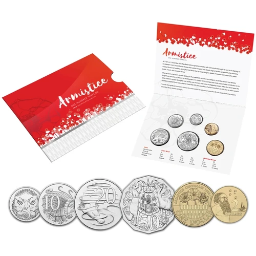 Australia 2018 Armistice Centenary Six Coin Set  in Folder RAM