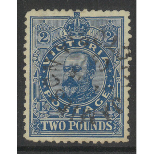 Victoria 1905 KEVII WMK V/Crown p11 £2 stamp Deep Blue SG408 Fine Used