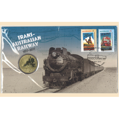 Australia 2017 Trans-Australian Railway Stamps & $1 Coin PNC (Perth Mint)