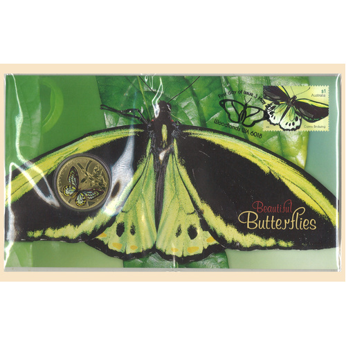 Australia 2016 Beautiful Butterflies Stamp & $1 Coin PNC