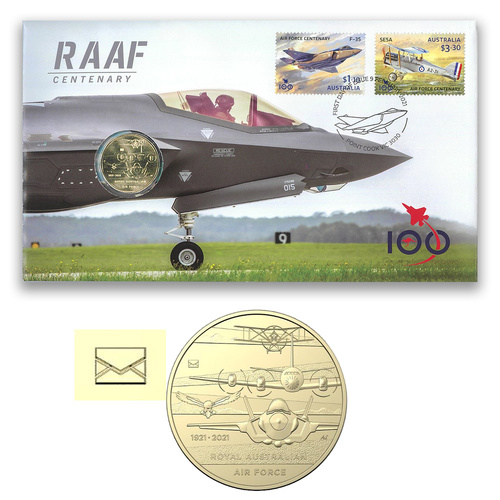 Australia 2021 RAAF Centenary Stamp & $1 Coin PNC