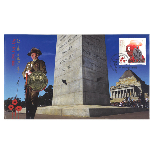 Australia 2018 War Memorials Lest We Forget $1 Coin & Stamp PNC (RAM)